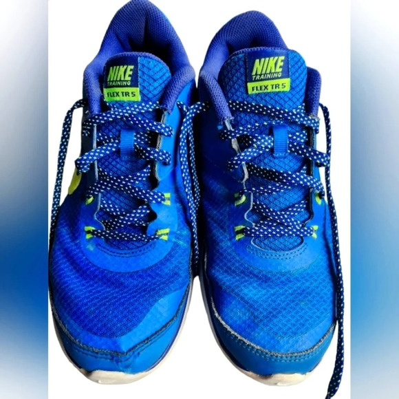 NIKE FLEX TRAINER 5 WOMAN SIZE 8 running shoes blue and green - Picture 4 of 9